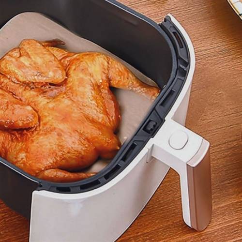 100 Adet Air Fryer Pişirme Kağıdı Tek Kullanımlık Yağ Su Geçirmez Yapışmaz Deliksiz Düz Kare Model (4247) - 1