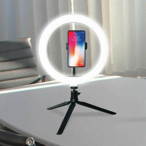 10inç 26cm Youtube Instagram Tiktok Selfie Stüdyo Video Fotoğraf Ring Light Tripod Led Halka Işık (4247) - 3