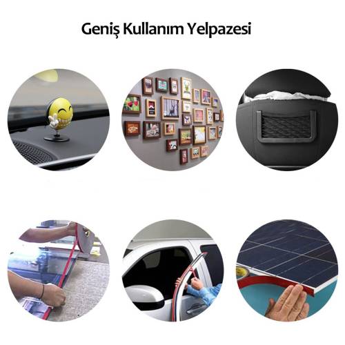 2 Metre Güçlü Yapışkanlı Çift Taraflı Slikon Pratik Şeffaf Bant (4247) - 3