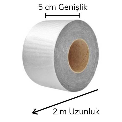 2 Mt Yüksek Sıcaklık Dayanan Su Geçirmez Çatı Duvar Çatlak Onarıcı Yapışkan Bant Folyo 5 Cm (4247) - 2