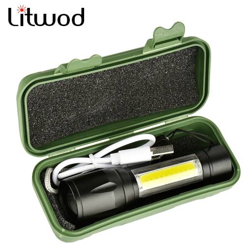 2500 Lumens + 5W COB LED USB Lion Şarjlı Ultra Güçlü Q5 XPE Su Geçirmez Şarjlı El Feneri (4247) - 3