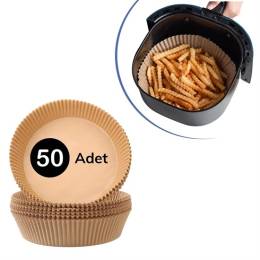 50 Adet Air Fryer Pişirme Kağıdı Tek Kullanımlık Hava Fritöz Yağ Geçirmez Yapışmaz Tabak Model (4247)