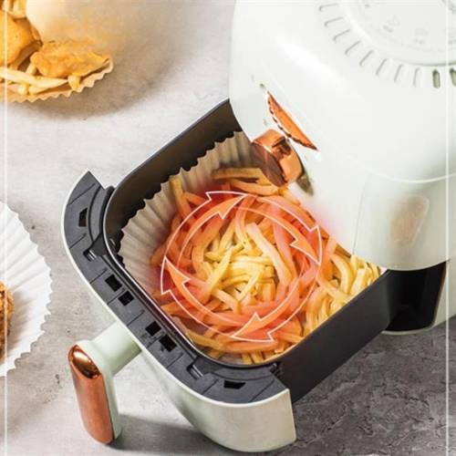 50 Adet Air Fryer Pişirme Kağıdı Tek Kullanımlık Yağ Geçirmez Yuvarlak Tabak Model PVC (4247) - 1