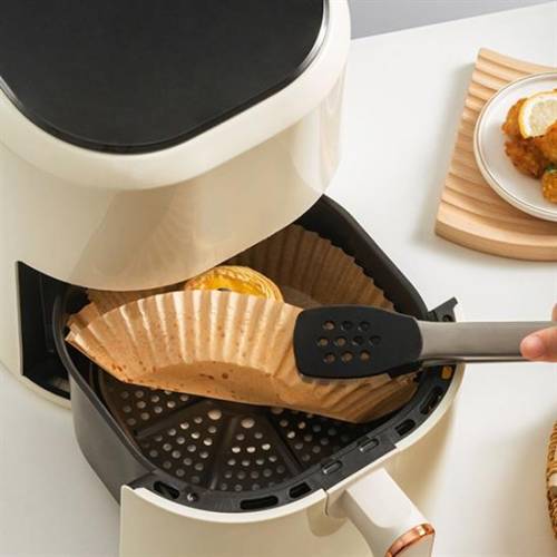 50 Adet Air Fryer Pişirme Kağıdı Tek Kullanımlık Yağ Geçirmez Yuvarlak Tabak Model PVC (4247) - 3