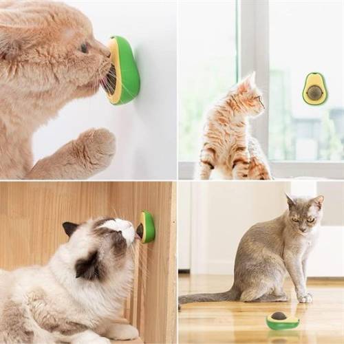 Avokado Model Yapışkanlı Kedi Oyuncağı Yenilebilir Kedi Nanesi Otu (4247) - 3