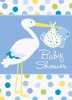 Baby Boy Stork Temalı Mavi Renk Baby Shower Davetiye 8 Adet (4247) - Thumbnail (1)