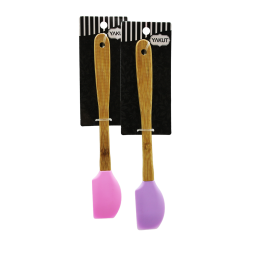 BAMBU AHŞAP SAPLI SİLİKON PASTA SPATULA (4247)