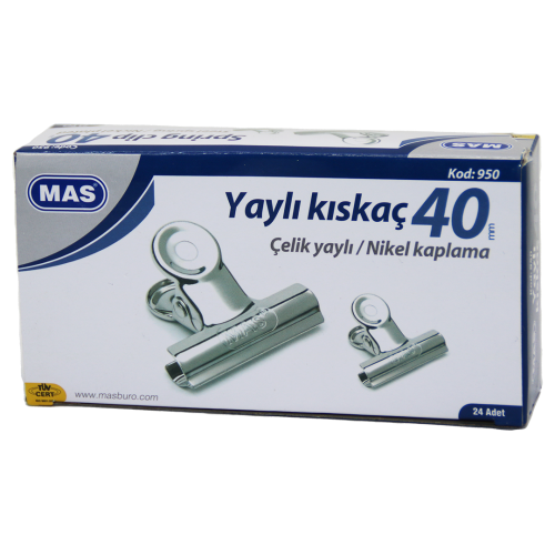 BEYAZ METAL KISKAÇ 40 MM 24 PARÇA YAYLI CİLT KISKAÇI (4247) - 0