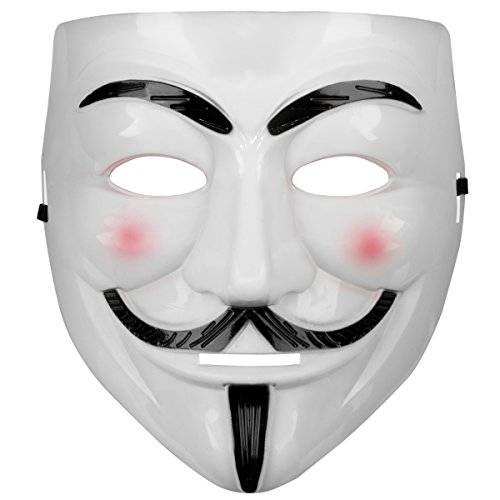 Beyaz Renk Pembe Yanaklı İthal V For Vendetta Maskesi (4247) - 0