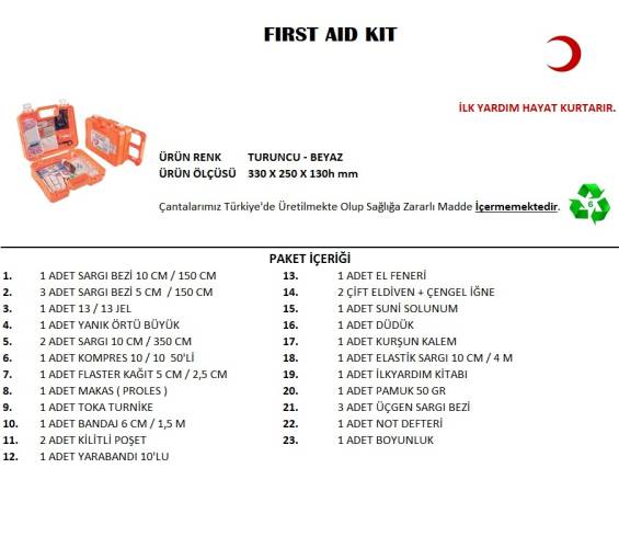 Büyük Boy İlk Yardım Seti First Aid Kit (4247) - 1