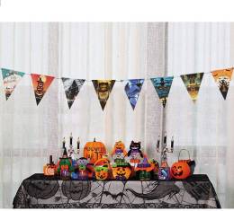 Cadılar Bayramı Halloween Flama Bayrak Banner Süs 8 li 3 Metre (4247)