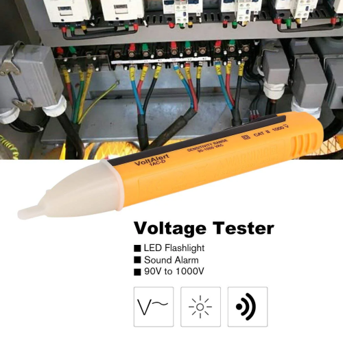 Dedektörlü Temassız Işıklı Kablo Voltaj Test Elektrik Kaçak Dijital Kontrol Kalemi Cihazı (4247) - 2