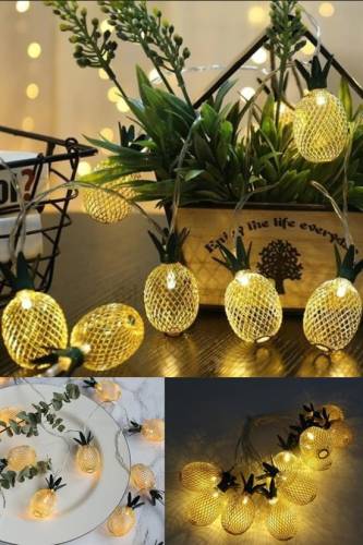 Dekoratif Pilli Pineapple Ananas Pilli Şerit Led Işık (1 Metre) (4247) - 1