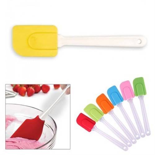 Dekoratif Renkli Silikon Spatula Pratik Sevimli Spatula Kaşık (4247) - 0