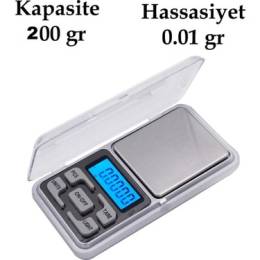 Dijital Hassas Elektronik Kuyumcu Cep Terazisi Tartı 200 gr 0.01 gr (4247)