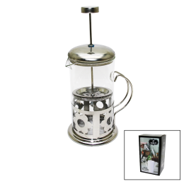 FRENCH PRESS 600ML CAM BİTKİ SÜZGEÇİ METAL KAFES - KAPAK (4247)