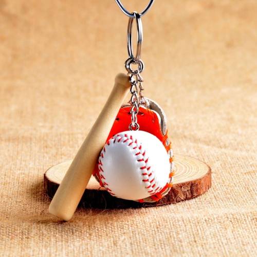 Gerçekçi Beyzbol Tasarımlı Şık Anahtarlık Kolye Çanta Süsü Baseball Keychain (4247) - 1