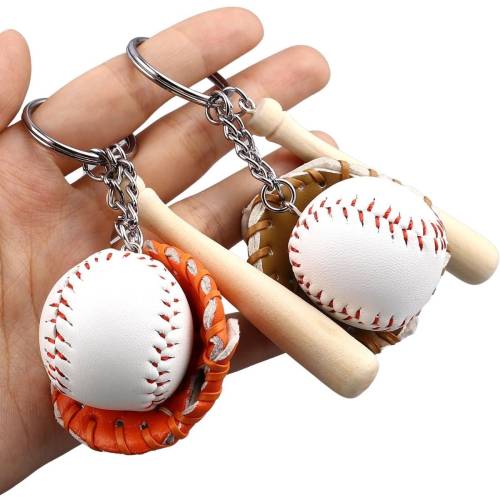 Gerçekçi Beyzbol Tasarımlı Şık Anahtarlık Kolye Çanta Süsü Baseball Keychain (4247) - 2