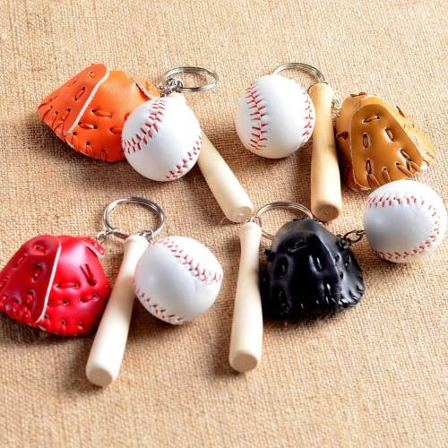 Gerçekçi Beyzbol Tasarımlı Şık Anahtarlık Kolye Çanta Süsü Baseball Keychain (4247) - 3