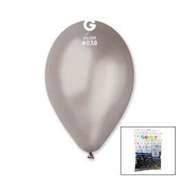 GM-110-38 METALİK - GÜMÜŞ BALON 11&apos&apos - 28CM - 100 PARÇA (4247)