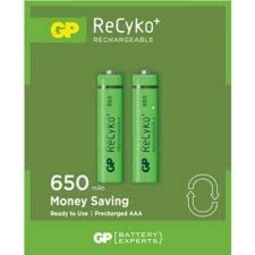 GP RECYKO 650mAh AAA ŞARJLI İNCE PİL 63C092 2Lİ KART (4247) - 0