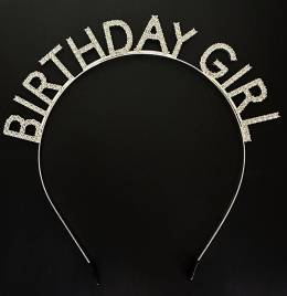 Gümüş Kristal Taşlı Birthday Girl Doğum Günü Tacı İthal Ürün A Kalite 17x16 cm (4247)