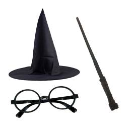 Harry Potter Şapkası Harry Potter Gözlüğü Harry Potter Asası 3 lü Set (4247)