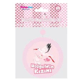 Hoşgeldin Kızım Yazılı Baby Shower Partisi Asmalı İp Süs 3 Adet (4247)