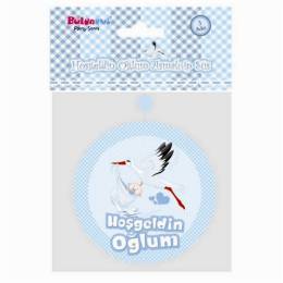 Hoşgeldin Oğlum Yazılı Baby Shower Partisi Asmalı İp Süs 3 Adet (4247)