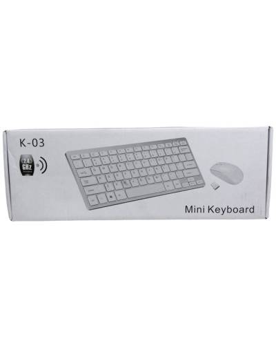 K-03 MİNİ BEYAZ WIRELESS KABLOSUZ KLAVYE MOUSE S PL-395 (4247) - 0