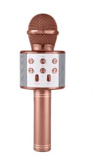 Karaoke Mikrofonlu Hoparlör - Şarjlı -Bluetooth Rose Gold (4247)