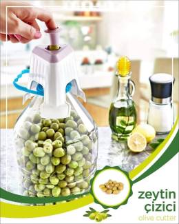 Kolay Zeytin Dilme Çizme Aparatı Pratik Kolay Zeytin Çizici Alet (4247)