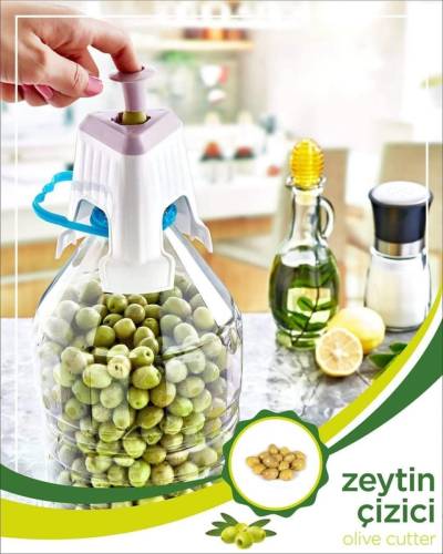 Kolay Zeytin Dilme Çizme Aparatı Pratik Kolay Zeytin Çizici Alet (4247) - 0