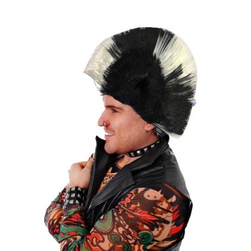 Mohican Mohawk Punk Peruk - 70 li 80 li Yıllar Peruk Model 5 (4247) - 0