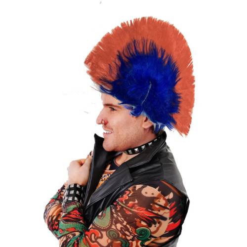 Mohican Mohawk Punk Peruk - 70 li 80 li Yıllar Peruk Model 6 (4247) - 0