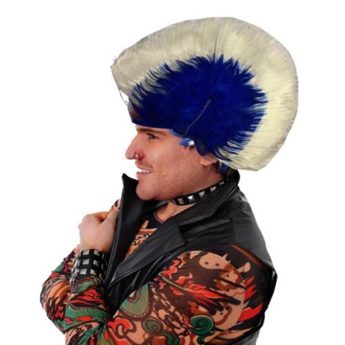 Mohican Mohawk Punk Peruk - 70 li 80 li Yıllar Peruk Model 9 (4247) - 0