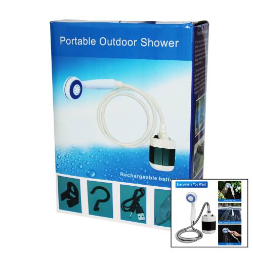 PORTABLE OUTDOOR SHOWER SU-PMP ŞARJLI TAŞİNABİLİR - SEYYAR DUŞ SETİ POMPA - HORTUM - D.BAŞLIK (4247) - 0