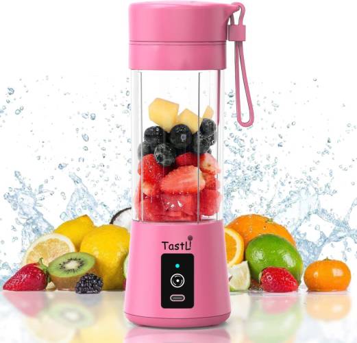 Portatif Taşınabilir El Blender 380 Ml Usb Şarjlı Pembe (4247) - 0