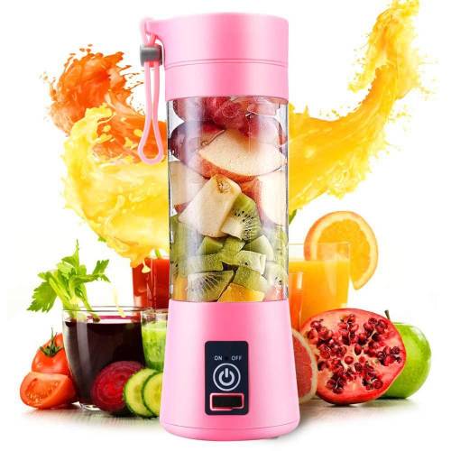 Portatif Taşınabilir El Blender 380 Ml Usb Şarjlı Pembe (4247) - 2