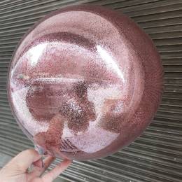 Rose Gold Renk Simli Yuvarlak Şeffaf Balon 24 İnç (4247)