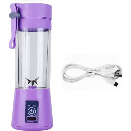 Şarjlı Portatif El Blenderi 380 Ml Usb Kablolu Mor (4247) - 1