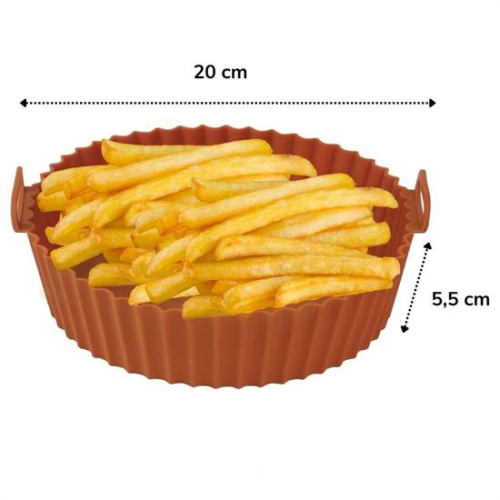 Siyah Silikon Fırın Ve Airfryer Yuvarlak Model 23 Cm Ve Vizon Pişirme Matı 20 Cm (4247) - 3