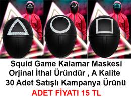 Squid Game Maskesi 3 Model Toplam 30 Adet İthal Orjinal A Kalite Maske - Kampanya Ürünü (4247)