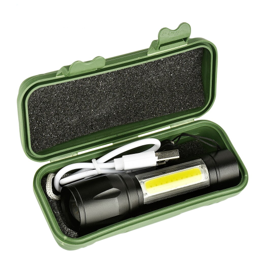 Su Geçirmez Şarjlı El Feneri 2500 Lumens + 5W COB LED USB Lion Şarjlı Ultra Güçlü Q5 XPE (4247) - 2