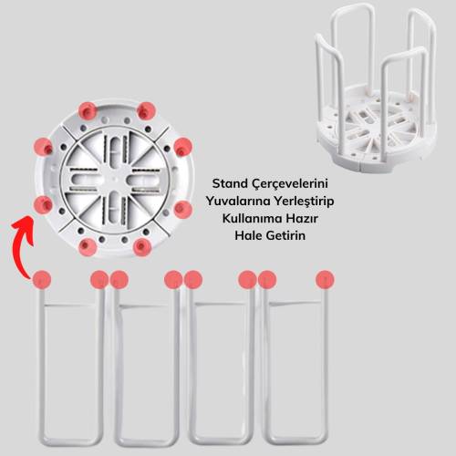Tabak Bardak Kase Standı Bulaşık Kurutma Tutucu Mutfak Düzenleyici Organizatör (4247) - 3