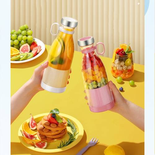 Taşınabilir Blender, Taşınabilir Mini Hızlı Blender 350ml Meyve Sıkacağı Kupası, Kablosuz Şarjlı, Smoothie Milkshake Suyu Bebek Maması için 4 Bıçaklı (4247) - 0