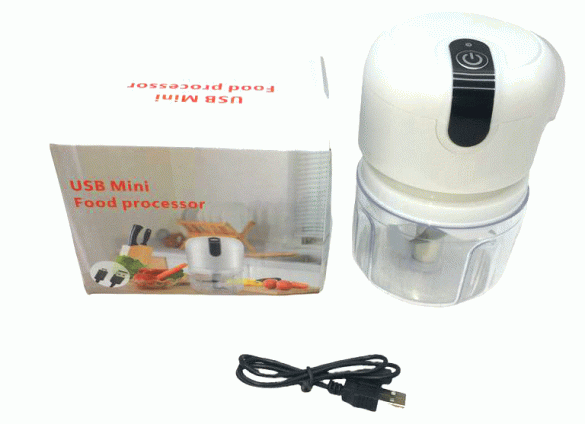 USB MİNİ FOOD PROCESSOR USB ŞARJLI MİNİ 3 BIÇAK BLENDER RONDO DOĞRAYICI 250ML (4247) - 0