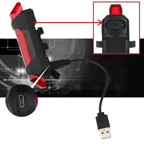 Usb Şarj Edilebilir Parlak Bisiklet Led Lamba Su Geçirmez Güvenlik Uyarı Arka Lamba Işığı (4247) - 2