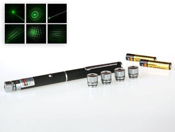 Yeşil Lazer Pointer 100 mW 15 Km Etkili (5 Başlıklı) (4247) - 1