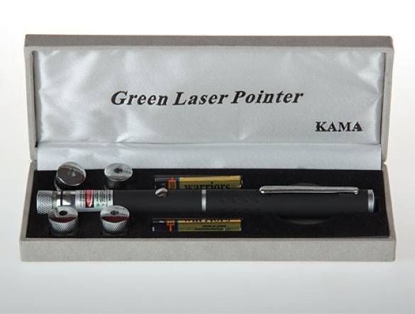 Yeşil Lazer Pointer 100 mW 15 Km Etkili (5 Başlıklı) (4247) - 2